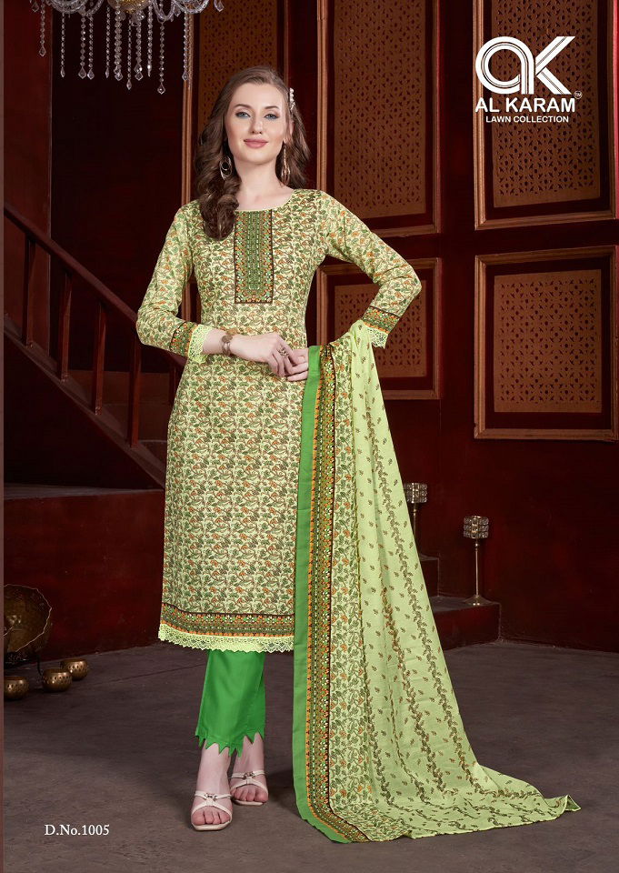 Shabnam Vol 1 By Al karam Soft Cotton Printed Dress Material Wholesale Market In Surat

